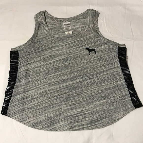 (PINK)CROP MESH MUSCLE TANK - Picture 2 of 4